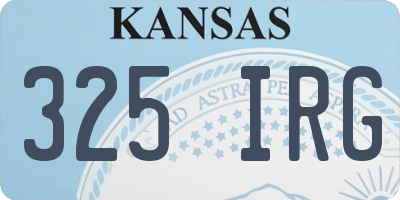 KS license plate 325IRG