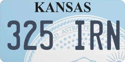 KS license plate 325IRN