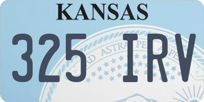 KS license plate 325IRV