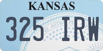 KS license plate 325IRW