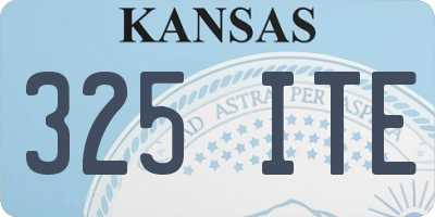 KS license plate 325ITE