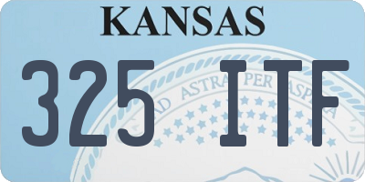 KS license plate 325ITF