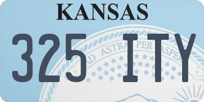 KS license plate 325ITY