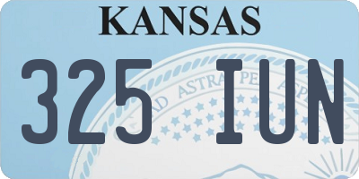 KS license plate 325IUN