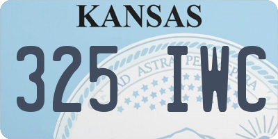 KS license plate 325IWC