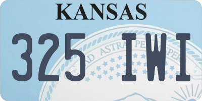 KS license plate 325IWI