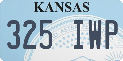 KS license plate 325IWP