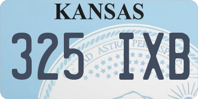 KS license plate 325IXB