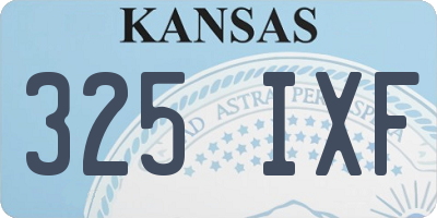 KS license plate 325IXF