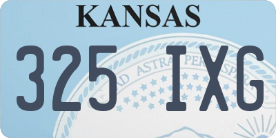 KS license plate 325IXG