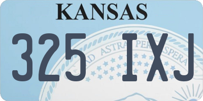 KS license plate 325IXJ