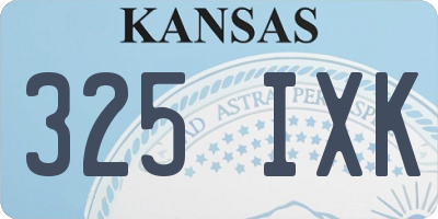 KS license plate 325IXK