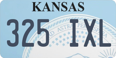 KS license plate 325IXL