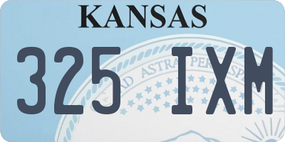 KS license plate 325IXM