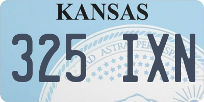 KS license plate 325IXN