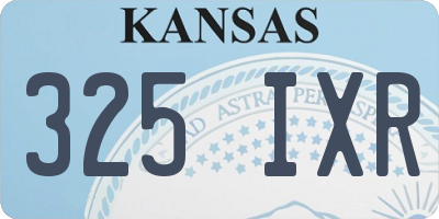 KS license plate 325IXR