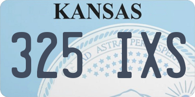 KS license plate 325IXS