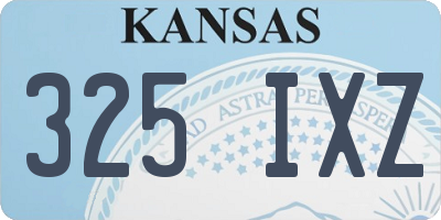 KS license plate 325IXZ