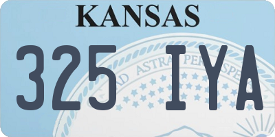 KS license plate 325IYA
