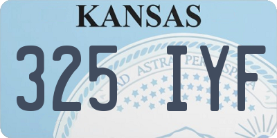 KS license plate 325IYF