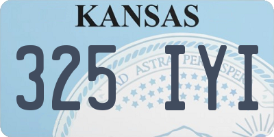 KS license plate 325IYI