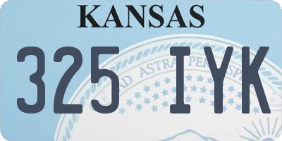 KS license plate 325IYK