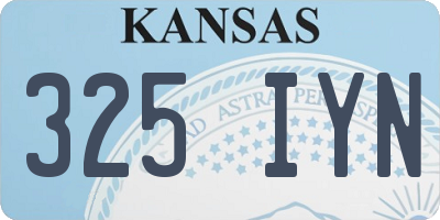 KS license plate 325IYN