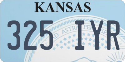 KS license plate 325IYR