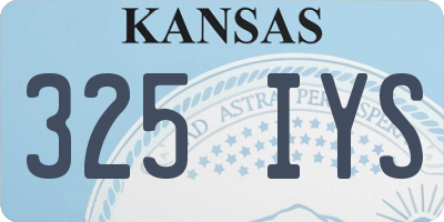 KS license plate 325IYS