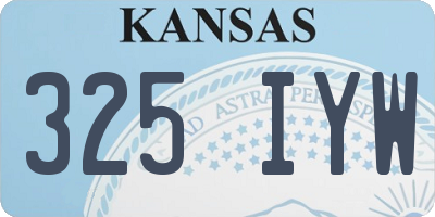 KS license plate 325IYW