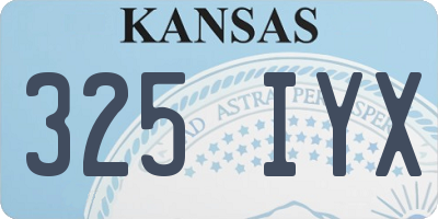 KS license plate 325IYX