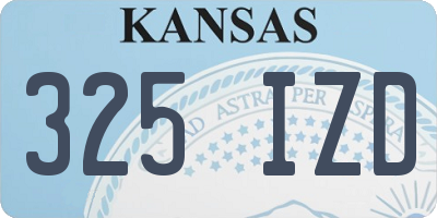 KS license plate 325IZD