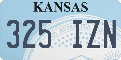 KS license plate 325IZN