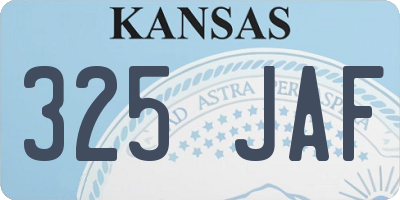 KS license plate 325JAF