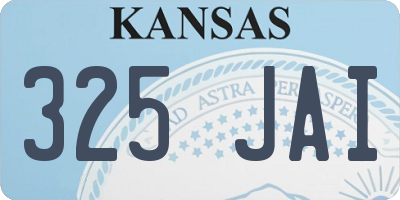 KS license plate 325JAI