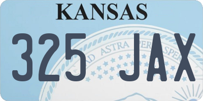 KS license plate 325JAX