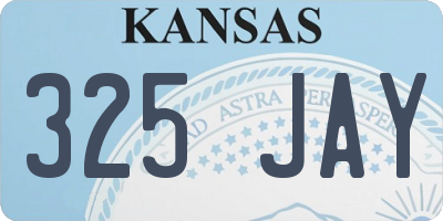 KS license plate 325JAY