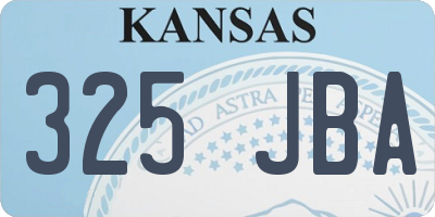KS license plate 325JBA