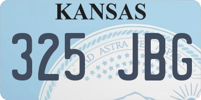 KS license plate 325JBG