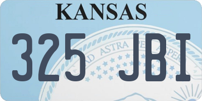 KS license plate 325JBI