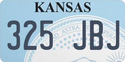 KS license plate 325JBJ