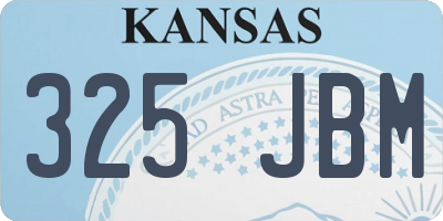 KS license plate 325JBM