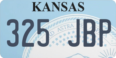 KS license plate 325JBP