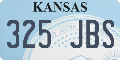 KS license plate 325JBS