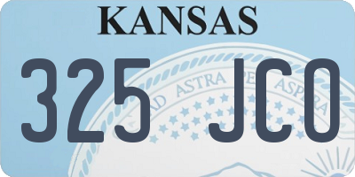 KS license plate 325JCO
