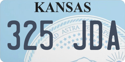 KS license plate 325JDA