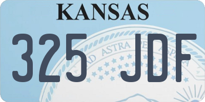 KS license plate 325JDF