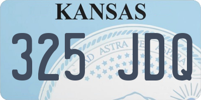 KS license plate 325JDQ
