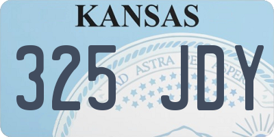 KS license plate 325JDY