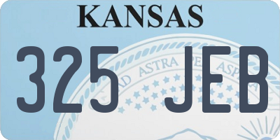 KS license plate 325JEB